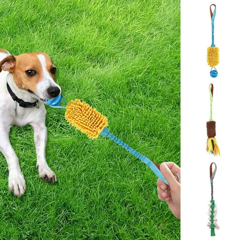 Dog Tug Toy Fun Squeaky Dog Chew Toys Pet Supplies Puppy Rope Toy With Elastic Drawstring Interactive Puppy Teething Toy For