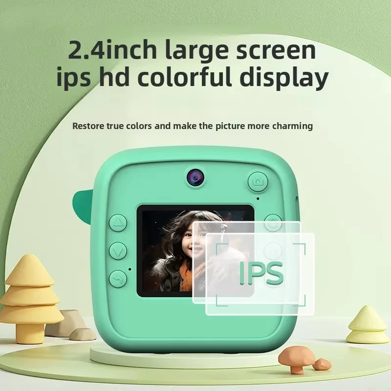Dual Lens Children's Instant Print Camera Digital Recording Camera Compact Size Portable for Kids