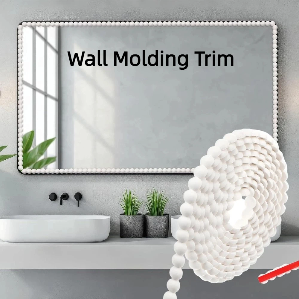 

New 3 Meters Wall Molding Trim Flexible Self-Adhesive Stick for Walls Flat Stickers Beads Paneling Strip TV Wall Edge