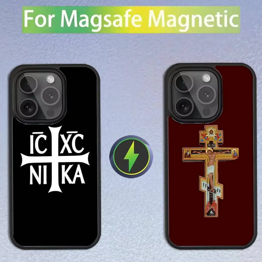 

Orthodox Cross Icon Phone Case For iPhone 16,15,14,13,12,11,Pro,Max,Plus,Mini,SE Magsafe Magnetic Wireless Charging