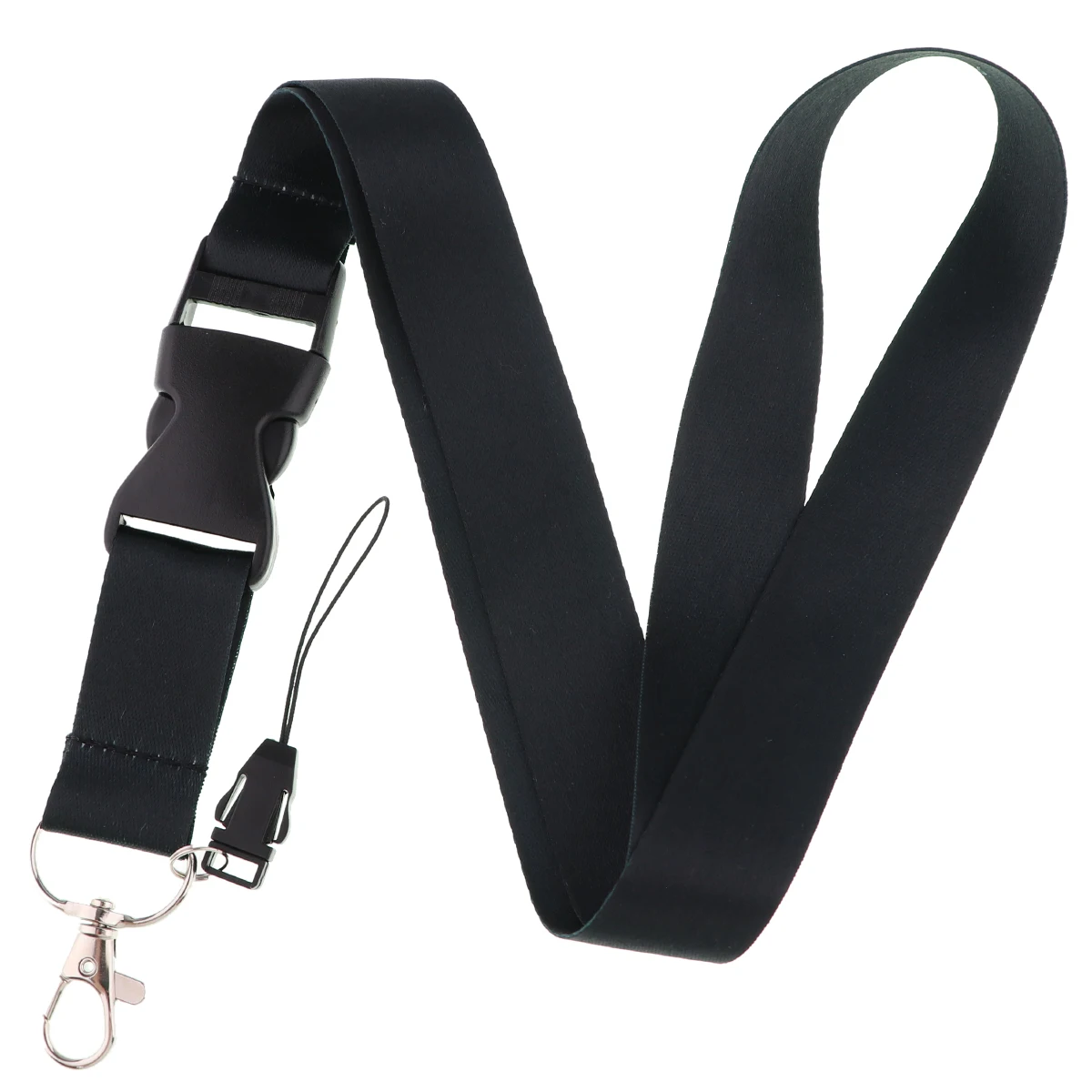 Black Buckle Style Lanyards Keys Chain ID Credit Card Cover Pass Mobile Phone Charm Neck Straps Badge Holder Accessories Gifts