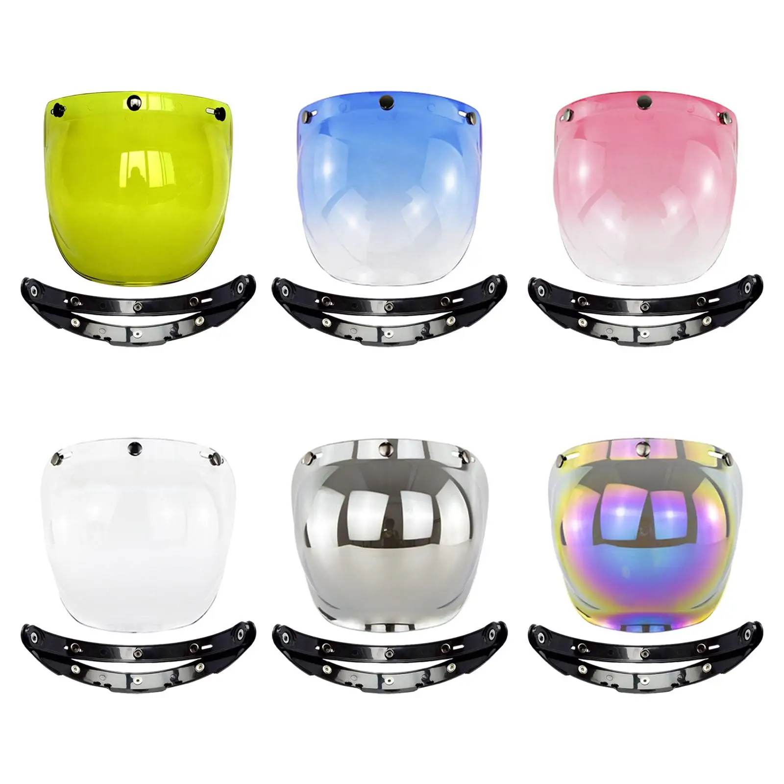 ヘルメット用バブルフェイスシールド、防水仕様、跳ね上げ式バイザー、汎用タイプのオープンフェイス型バイクヘルメットに適合、pcレンズ