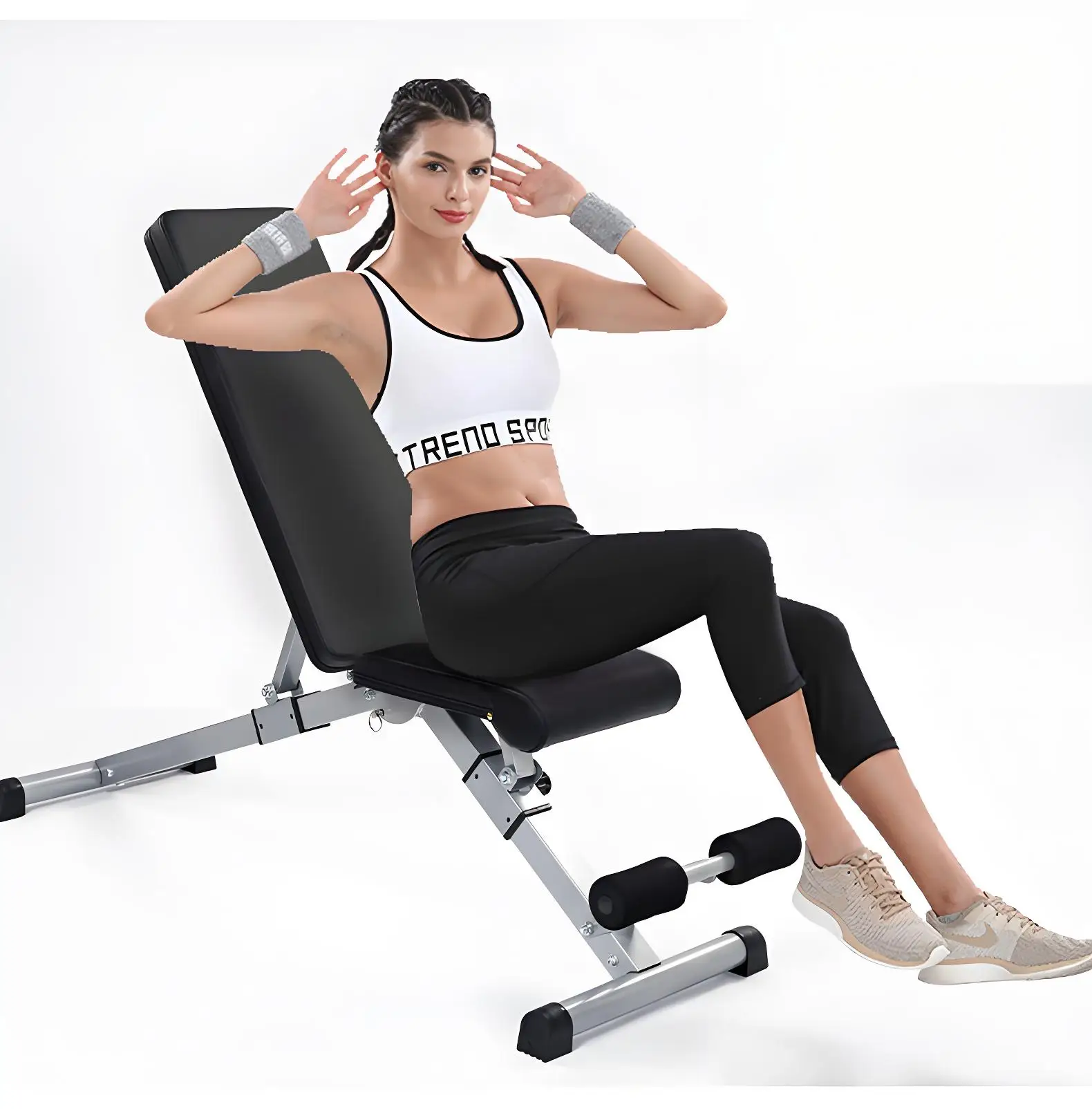 أحدث دمبل للياقة البدنية متعدد الأغراض قابل للطي لعام 2025، مقعد دمبل داخلي لتدريب العضلات قابل للتعديل - مدمج #6