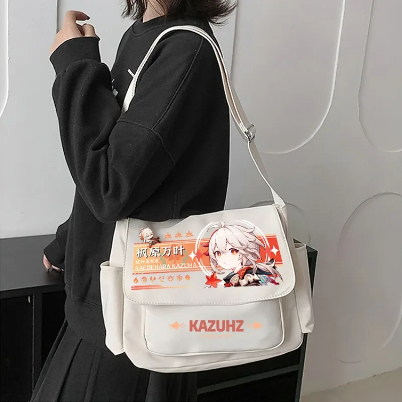 Anime Klee White Genshin Impact Xiao School Bag Zhongli Cos Student Casual borsa a tracolla di grande capacità borse a tracolla di moda