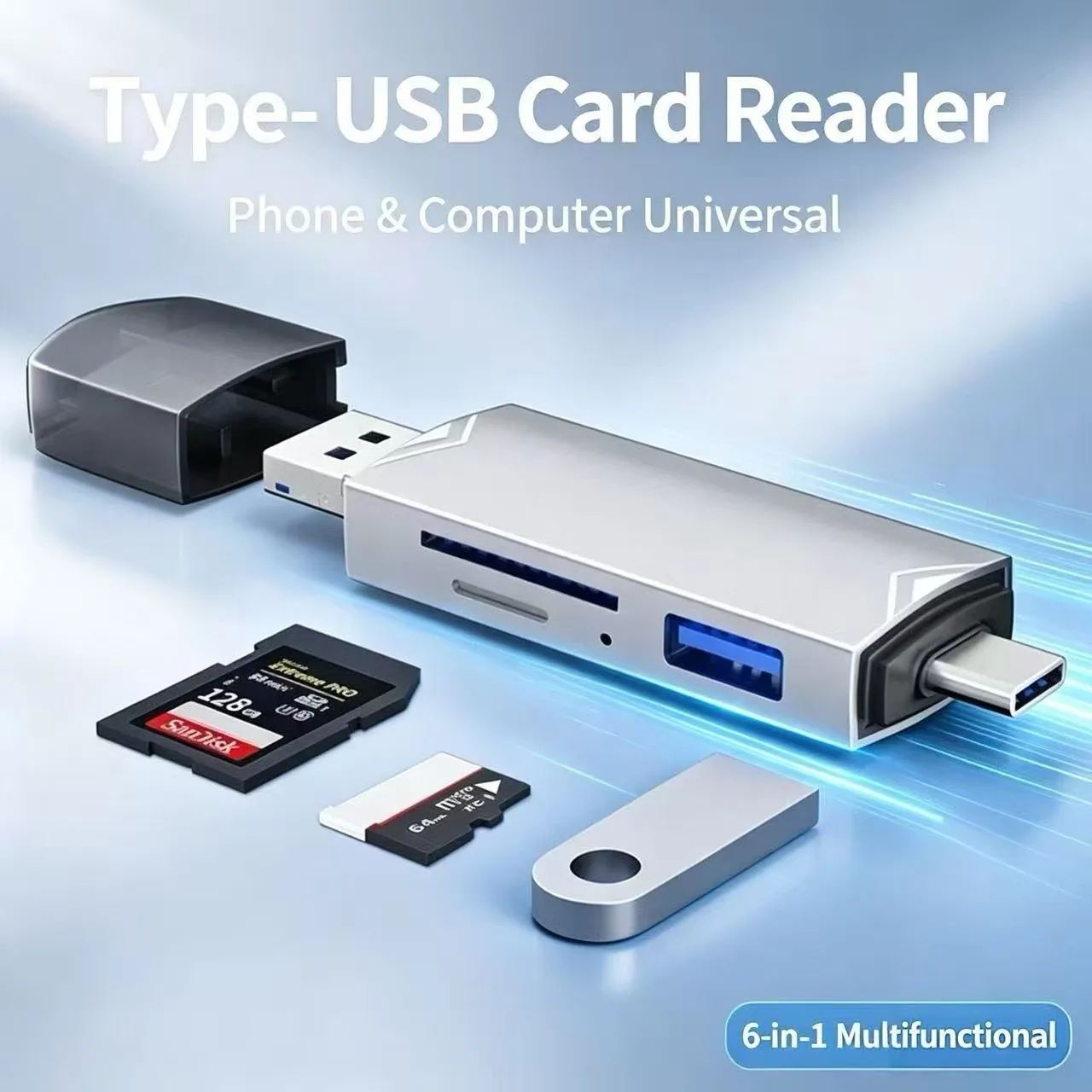 Wholesale 4 In 1 Multi Function USB 2.0 OTG Card Reader Mini High Speed SD TF Card Adapter For Mobile Phone Laptop