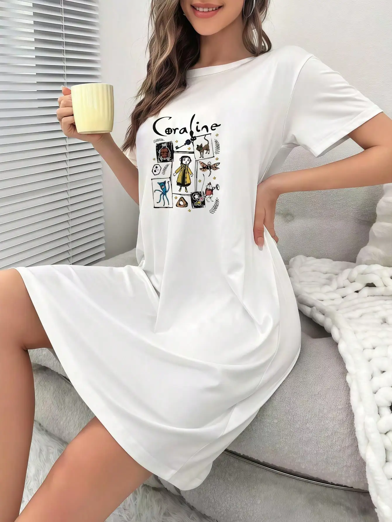 Women's casual and stylish long home dress is comfortable and breathable, making it suitable for wearing at home