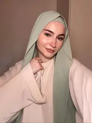 Underscarf Matching Color Inner Muslim Premium Chiffon Scarf Islam Shawls and Wraps Headscarf for Women Foulard