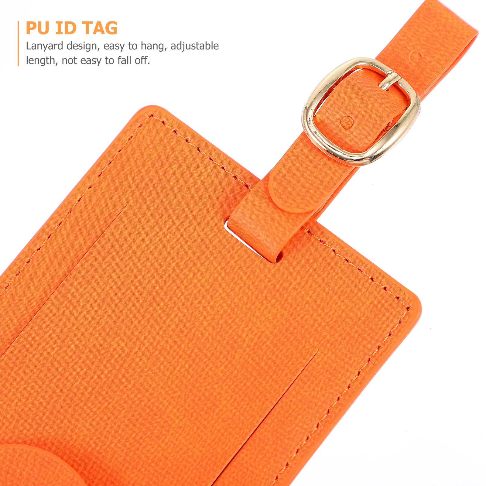 

2pcs PU Luggage Tags Bright Color Easy Hang Adjustable Length Suitcase Identifiers Travel Accessories Portable Baggage Labels