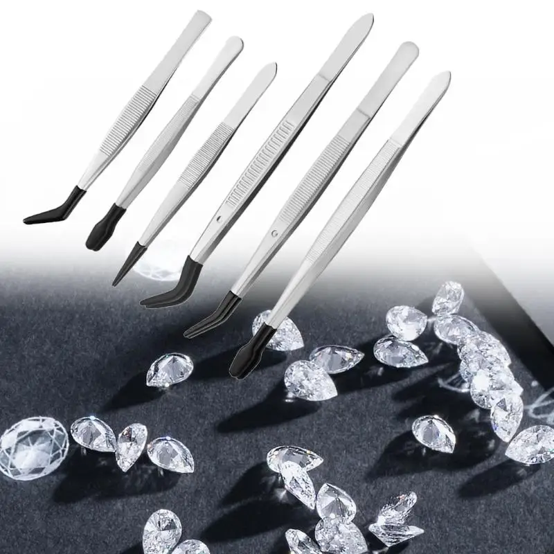 For Coin Stamps Eyelash Application Nonslip Grip Stainless Steel Tweezers - view 6