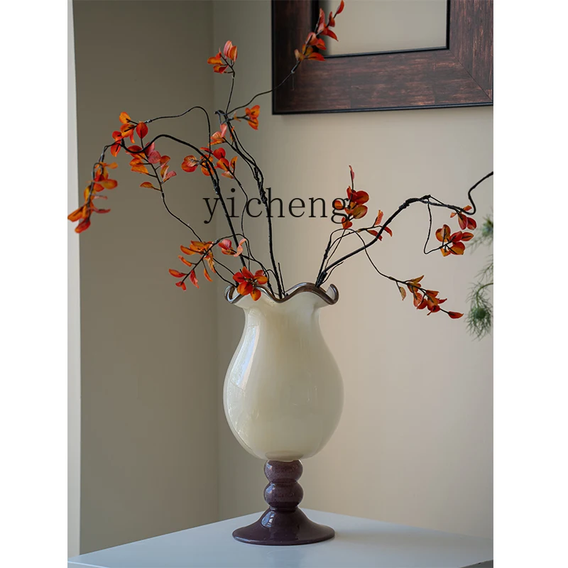 

LSL vase glass light luxury high-end ornament desktop decoration living room chest flower ware