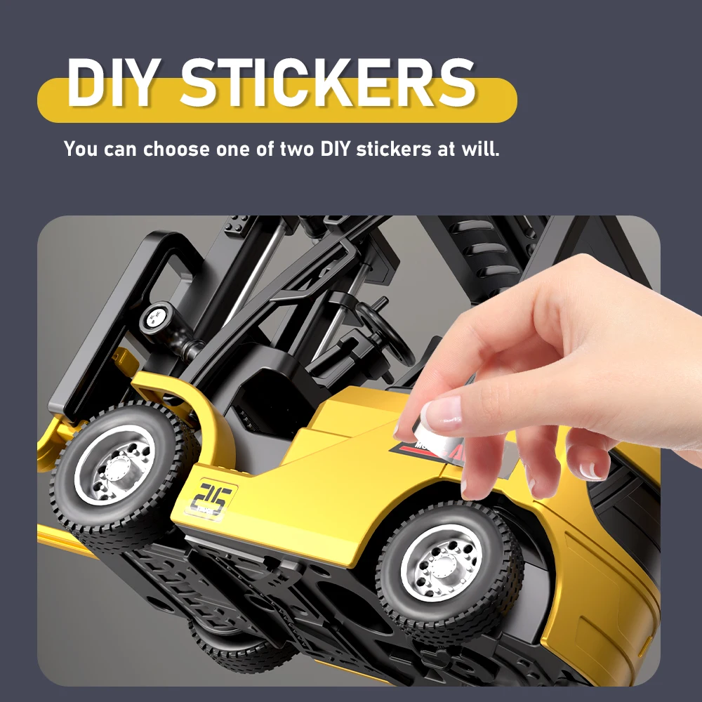 رافعة شوكية ومقطورة من خليط معدني للتحكم عن بعد 1:64، لعبة هندسية لتطبيق بلوتوث 2 في 1، نموذج محاكاة سيارة هدية مثالية للأطفال #3