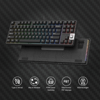 WOMIER F87 Black Carbon Fibre 75% Wired Gaming Mechanical Keyboard Backlit Program Keyboard with Pre-lubed Black Switch for PC