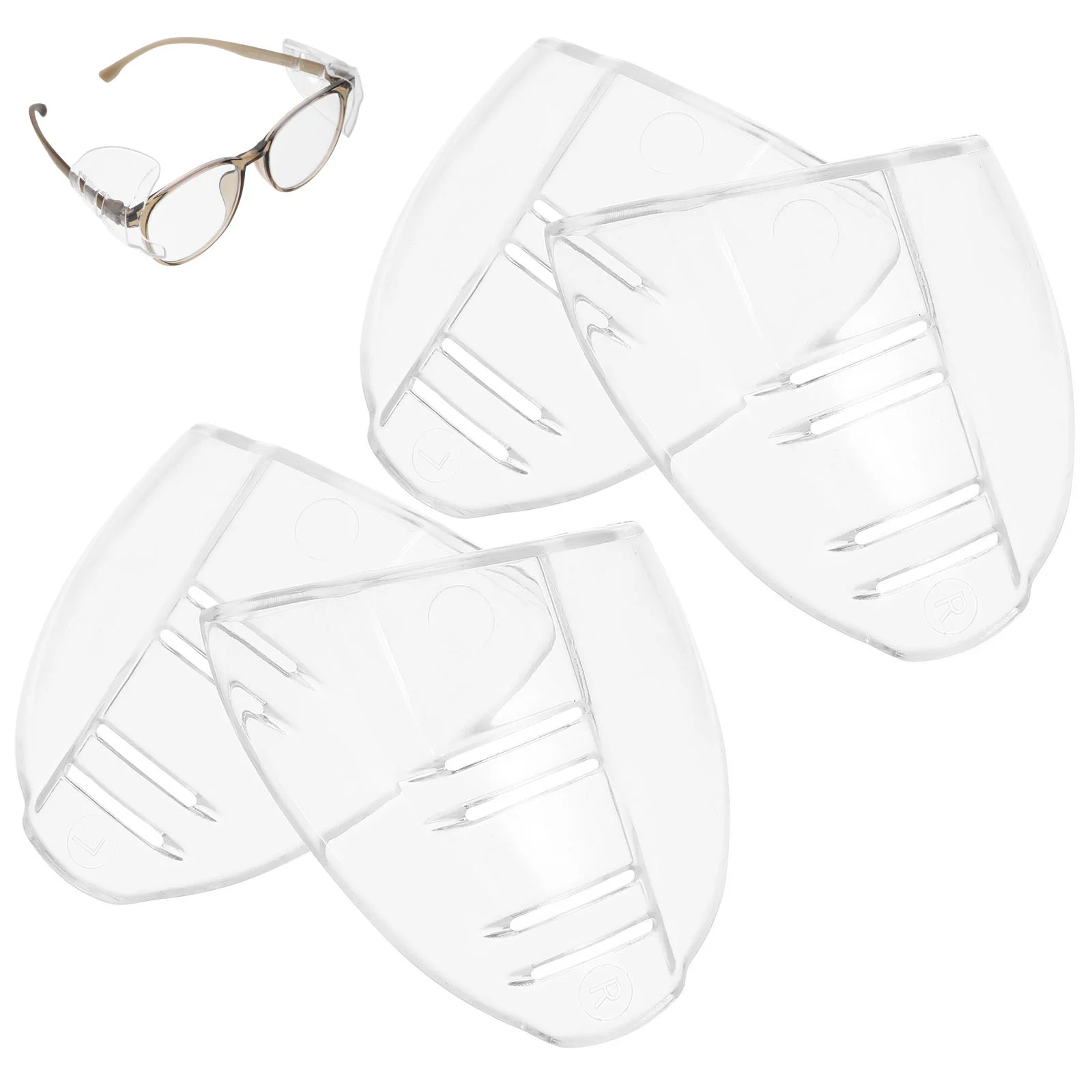 2 pares de protectores de montura de gafas, protectores laterales transparentes seguros para gafas de sol, gafas reutilizables, protección Flexible de Tpu