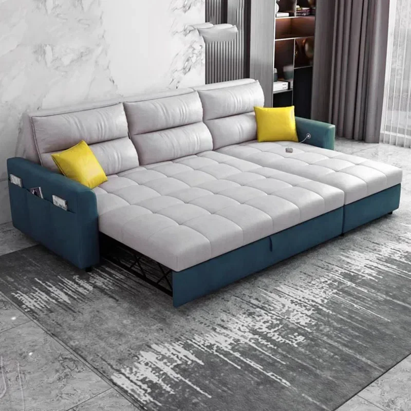 Modern Extendeble Fancy Sofas Beds Kawaii White Blue Elegant Salon Living Room Sofas Modern Women Muebles Postmodern Furniture