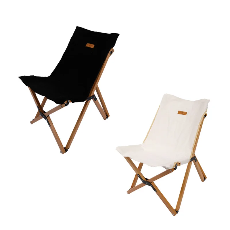 Outdoor Solid Wood Folding Chair Portable Beach Chair Camping Fishing Picnic Foldable Beech Ann Cotton Canvas Butterfly Chair