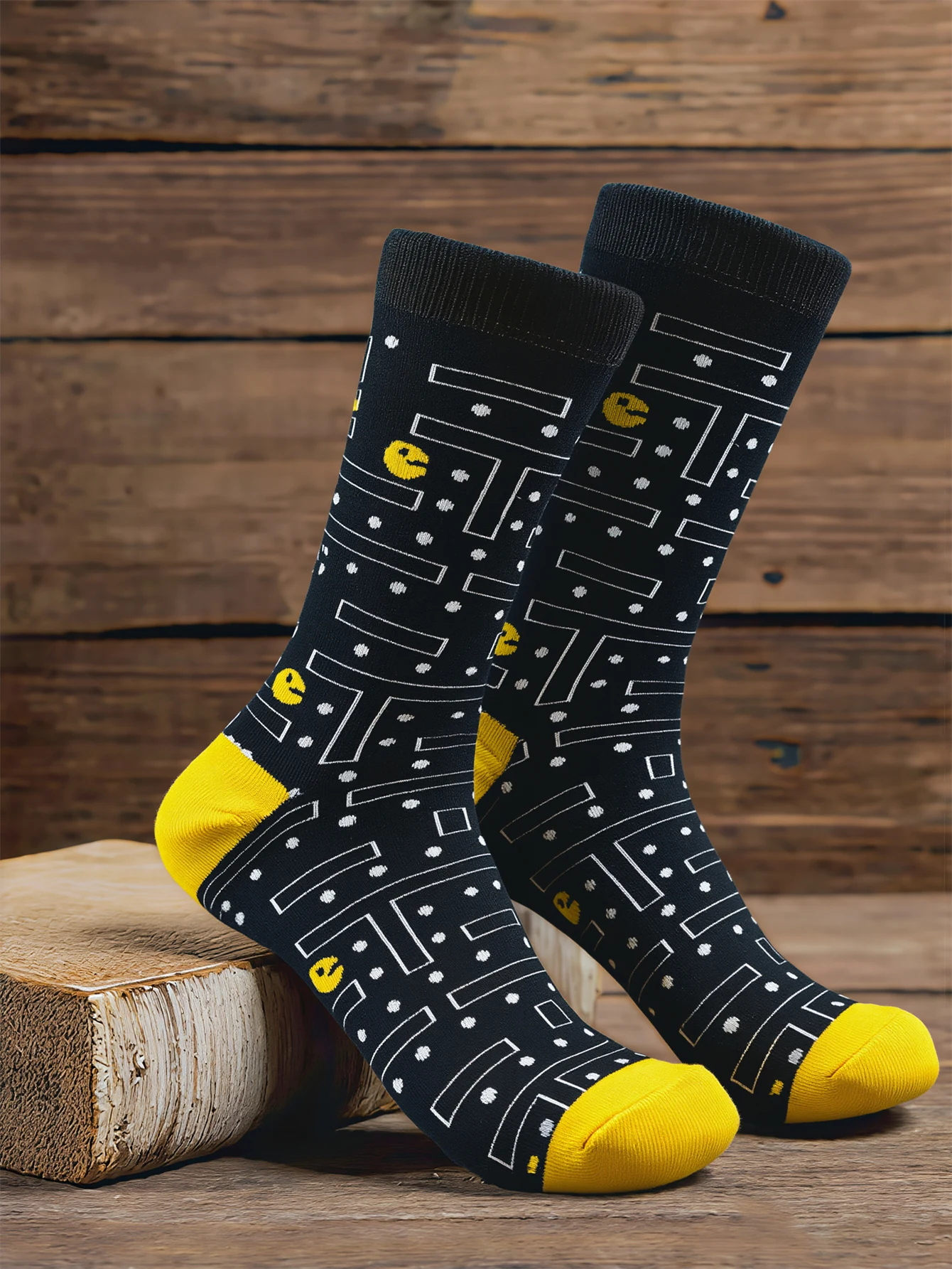 

Funny Novelty Mid Calf Cotton Socks Men Soft Casual Daily Street Skateboard Socks For Men Unisex Retro Game Print Crew Socks New