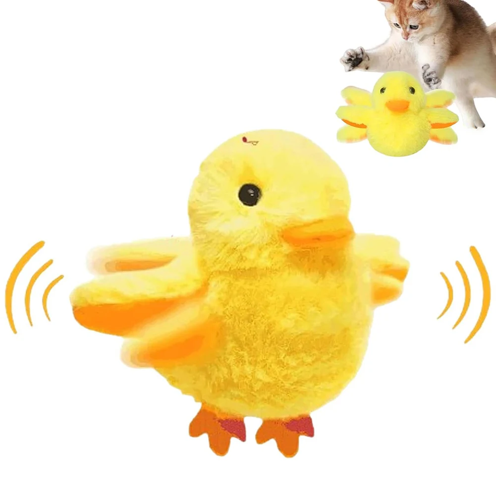 Flapping Wings Duck Cat Toy with Lifelike Quack Chirping Flapping Duck Cat Toy Interactive Kitten Catnip Toy Cat Exercise Toys