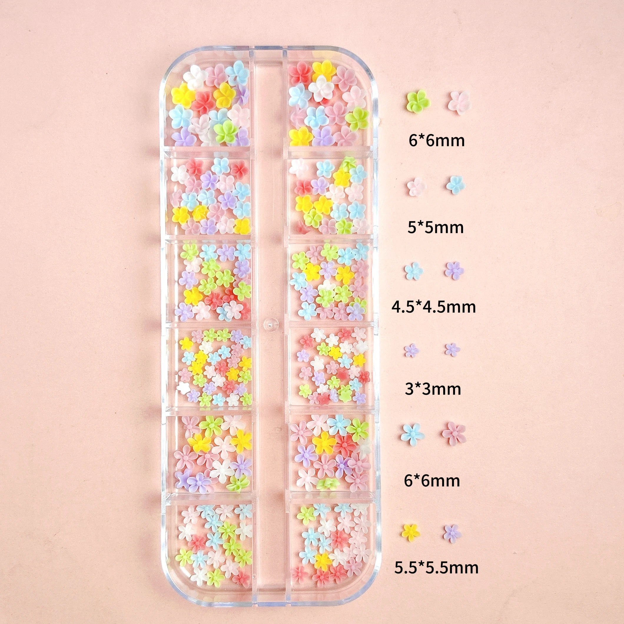 1 boîte de ruban créatif de couleur unie, nœuds papillon en résine, breloques pour ongles, Mini gloire du matin, fleurs à cinq pétales, décorations pour Nail Art, DIY