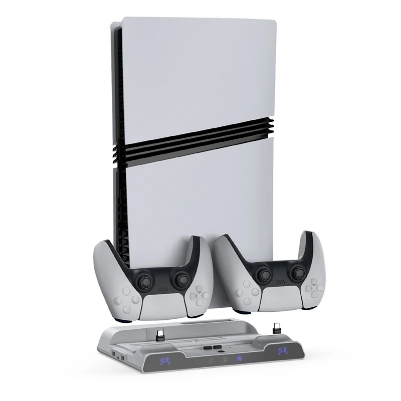 

【Новый купон пользователя】Для PS5/Slim/Pro Многофункциональная охлаждающая база с двойным беспроводным контроллером, зарядное устройство, мобильный жесткий диск для хранения