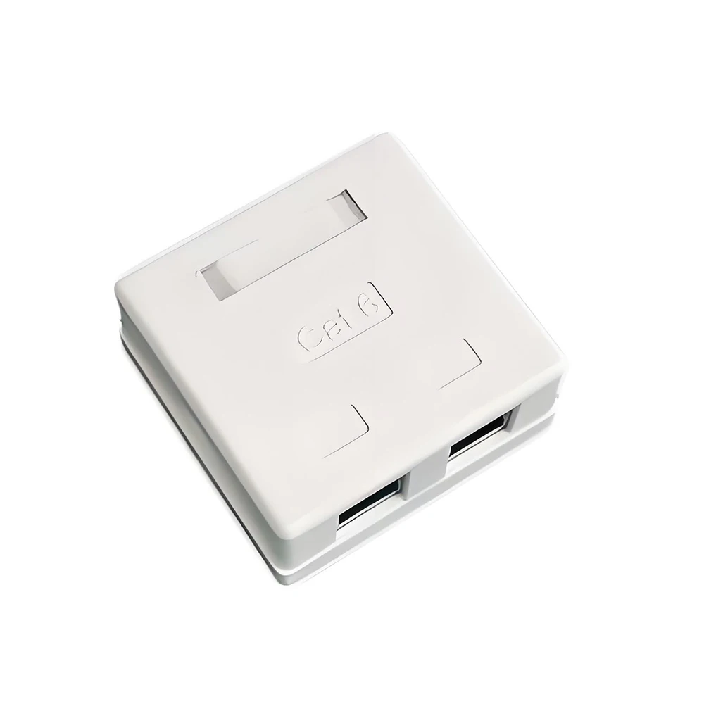 20 Pieces CAT 6 UTP/FTP Network Surface Box 2-Port Data Information Junction Box for Home & Office Ethernet Cable Connection