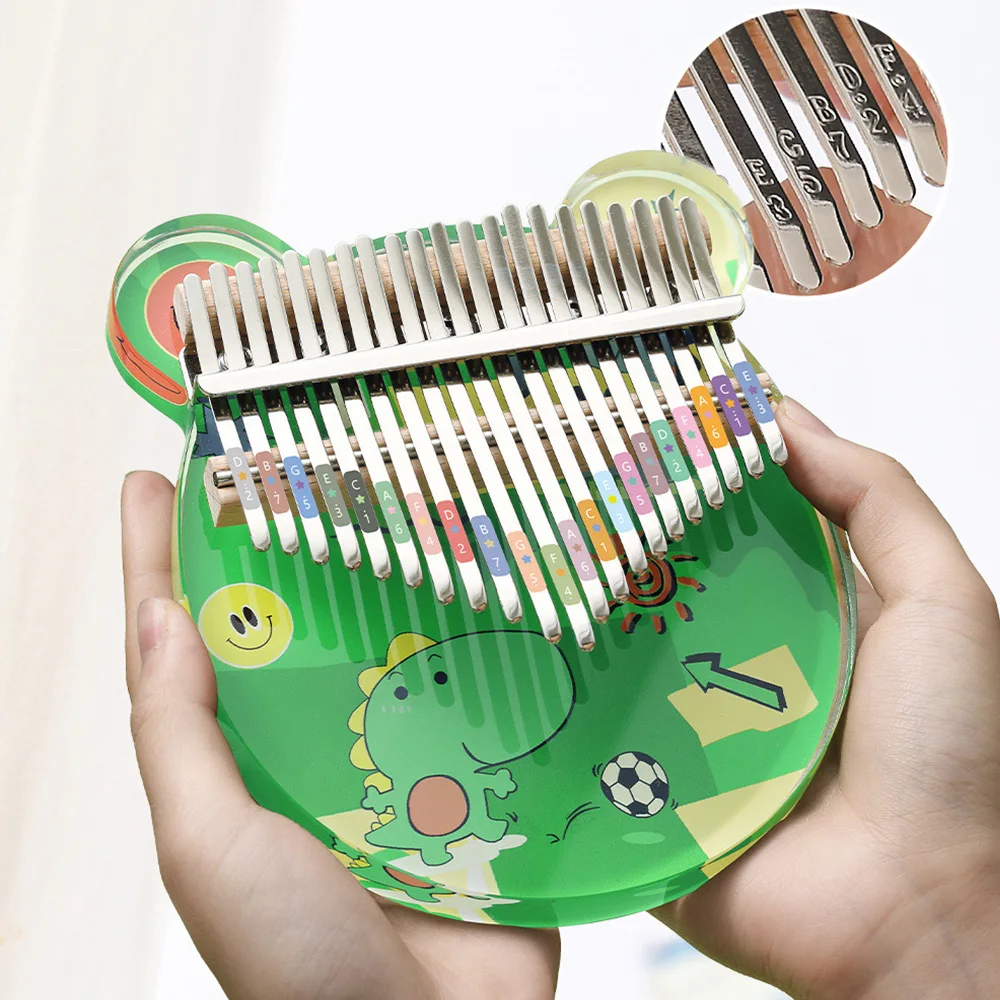 HLURU Kalimba 17 21 Key Thumb Piano Acrylic Crystal Kalimba 17 21 Key Finger Piano For Beginners And Child Keyboard Instrument