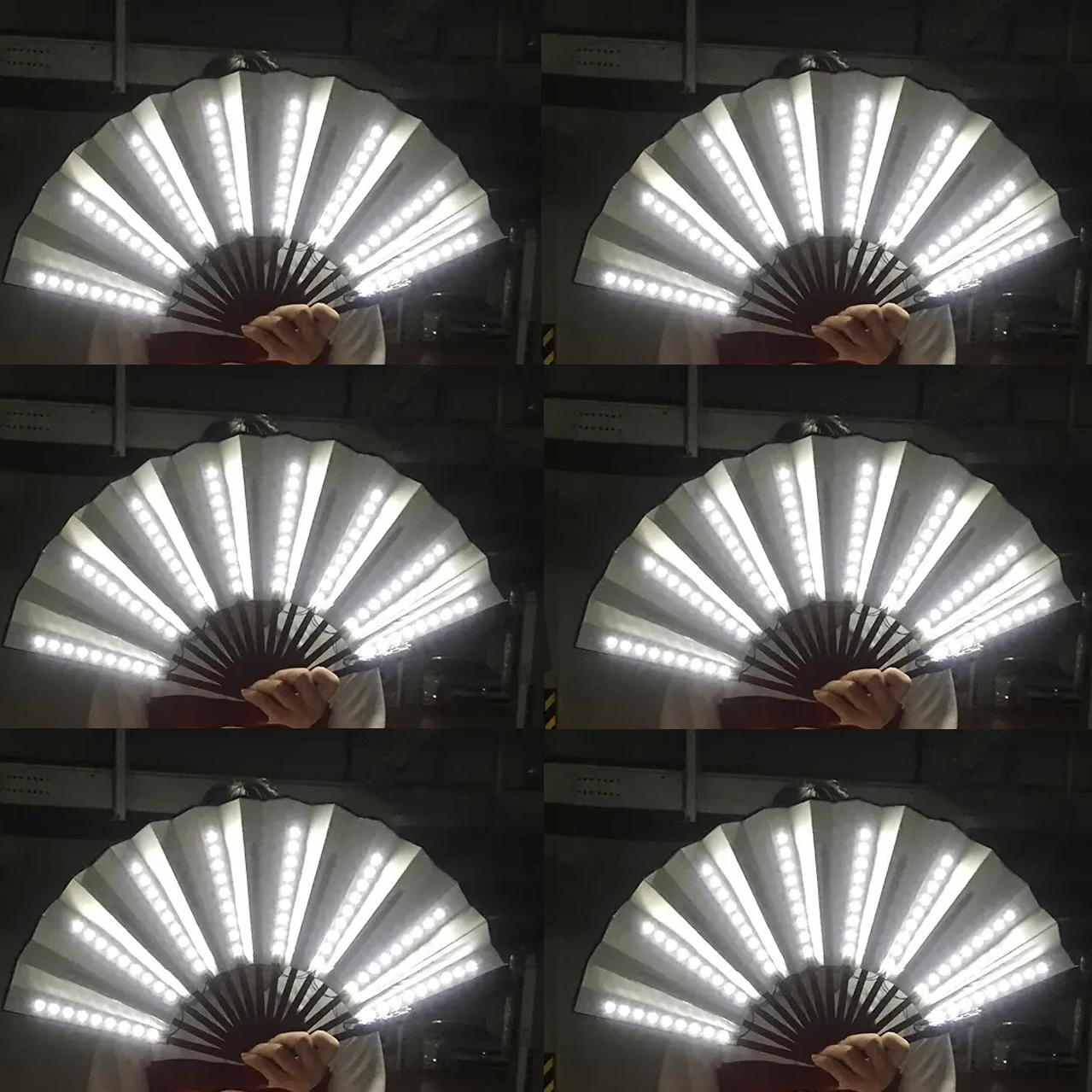 

20/50/100PCS Glow Folding LED Fan Dancing Light Fan Night Show Halloween Christmas Rave Festival Glow In The Dark Party Supplies