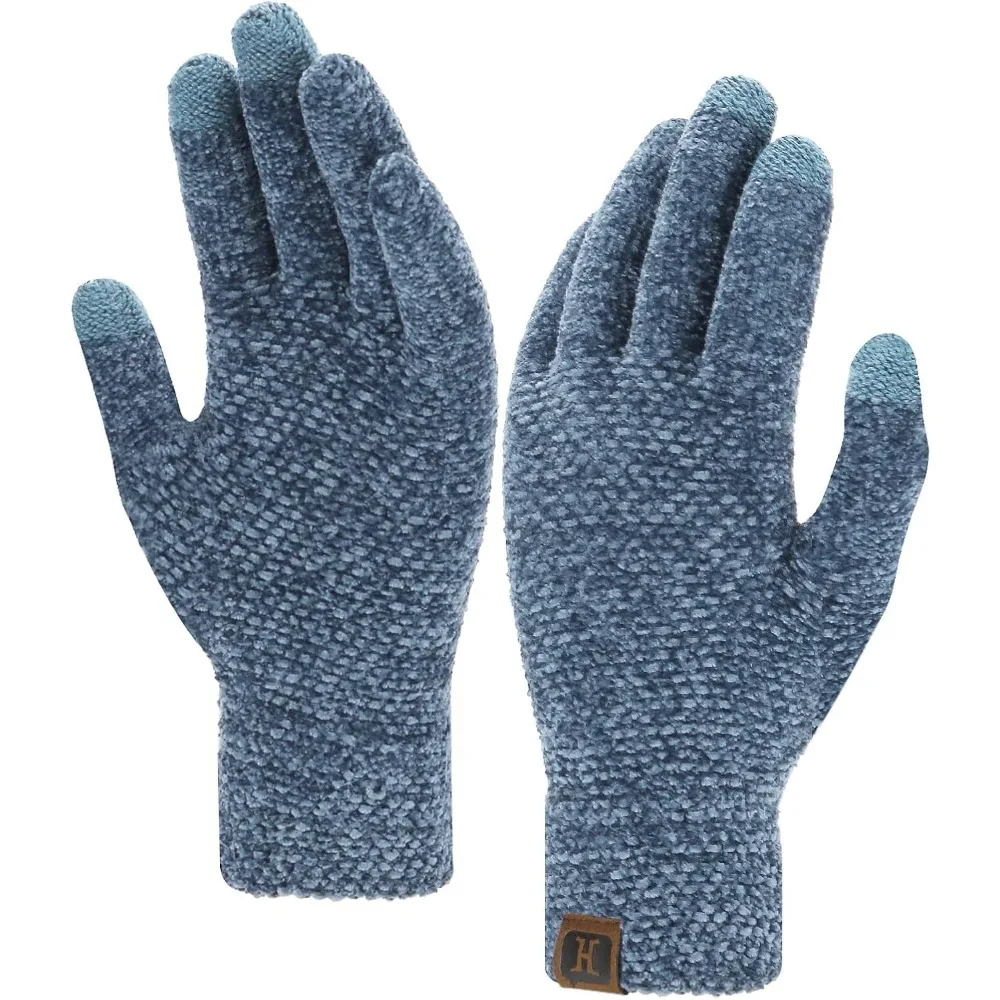 

Womens Winter Touchscreen Gloves for Cold Weather, Chenille Warm Knit Gloves