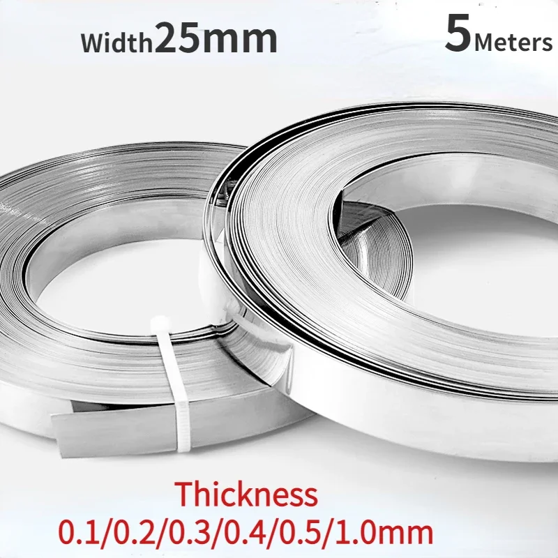 1pc Width 25mm 40mm Length 5 Meters 304 Stainless Steel Foil Strip Sheet Thin Plate Thickness 0.1/0.2/0.3/0.4/0.5/0.8/1.0mm