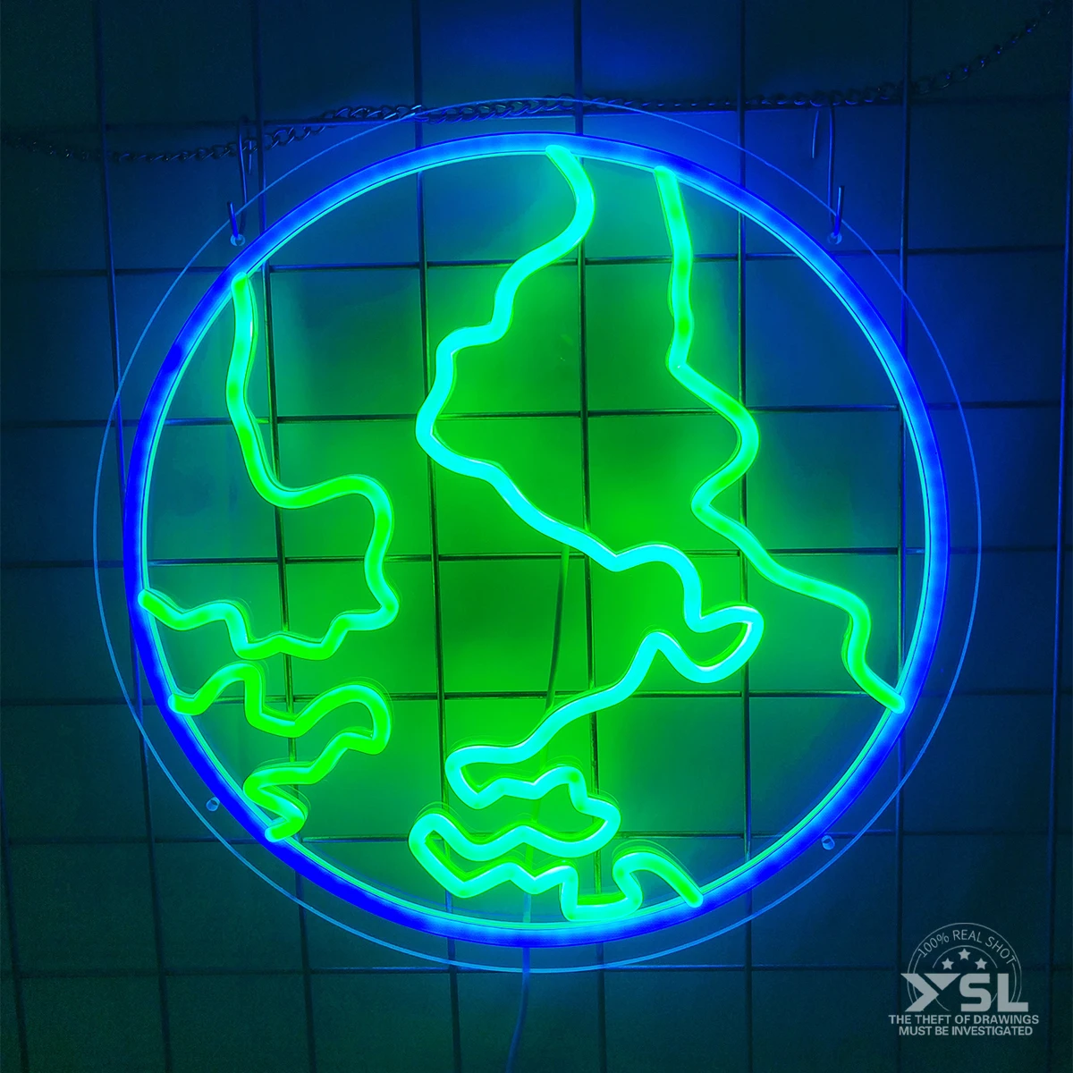 The earth modelling neon lamp is suitable for the science and Technology Museum Game Hall room decoration neon lamp