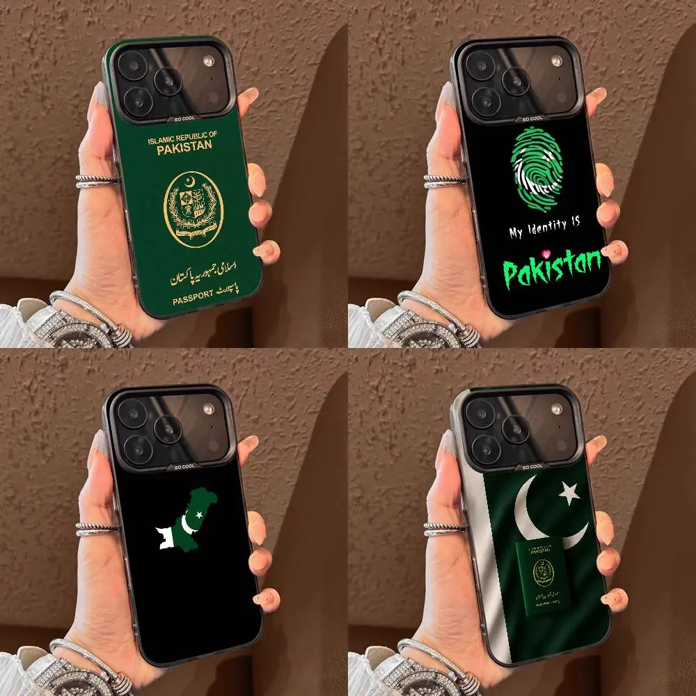 

Pakistan Passport Flag Map Phone Case For iPhone 17,16,15,14,13,12,11,Pro,Max,Plus,E,Air,Mini Black Tpu Cover