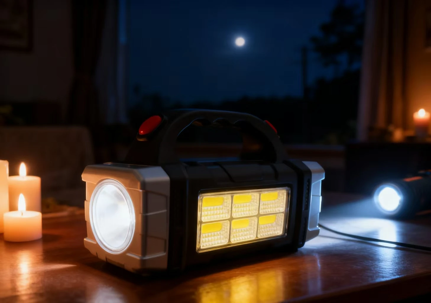Dual Color + Dual Light Source Solar Rechargeable 16 LED Light USB Power Bank Function Multi Switches Portable Outdoor Lighting