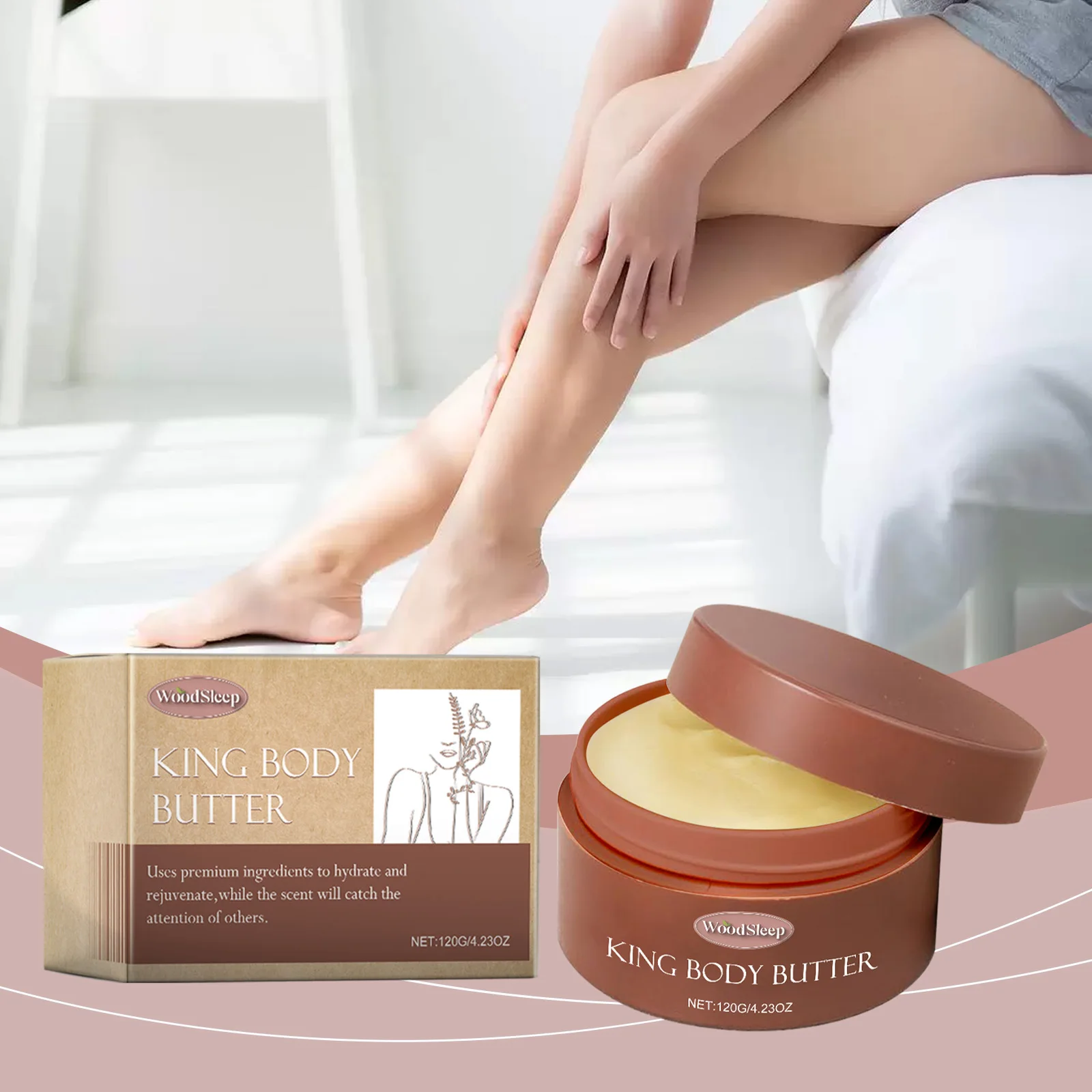 

Woodsleep Cologne Body Butter Smooth Skin Elasticity Increased Natural Organic Shea Butter Moisturizing Body Butter for Man 120g