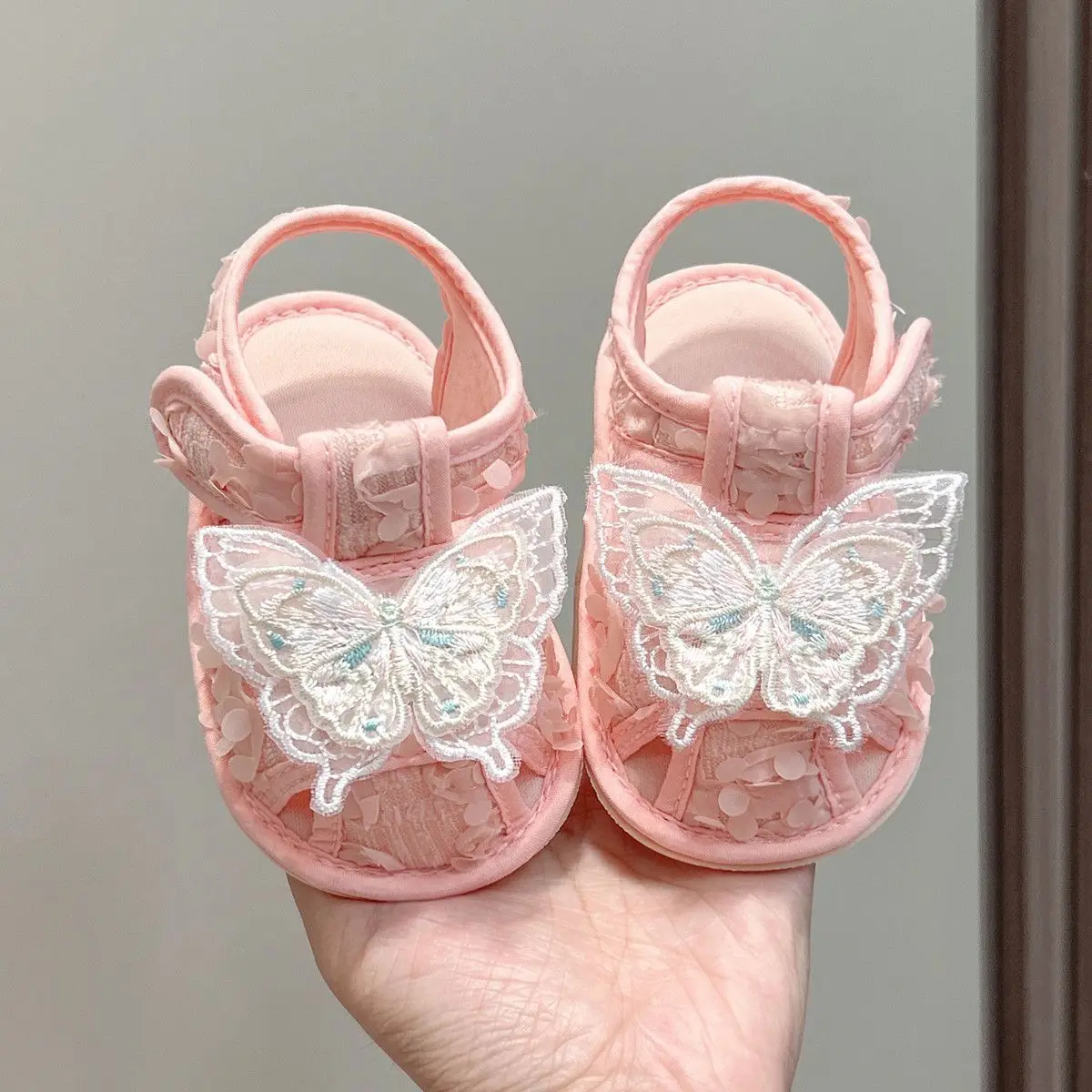 Baby First Walkers Princess Sandals for 12 Months Summer Fashion Soft Rubber Sole Anti-Slip Breathable