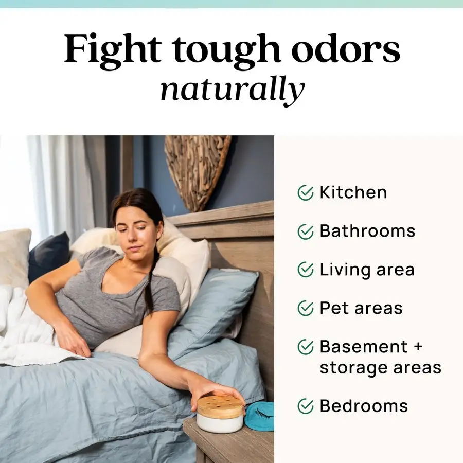 Ambientador e eliminador de odores para gel de odor forte, bolsa de recarga de 24 onças com óleo de árvore de chá, amplificador baseado em plantas, animais de estimação de longa duração, fumaça