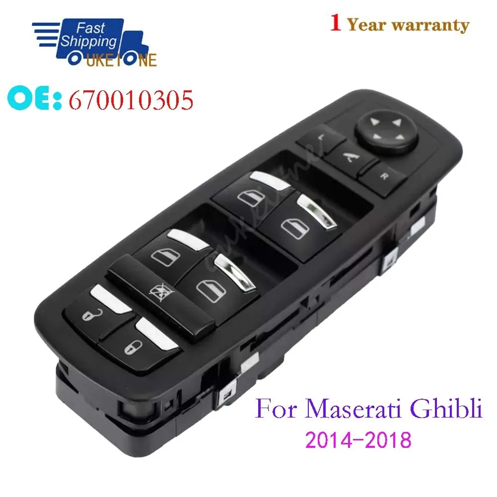 

670010305 For Maserati Ghibli 2014 2015 2016 2017 2018 Master Driver Side Window Door Power Switch Car Accessories