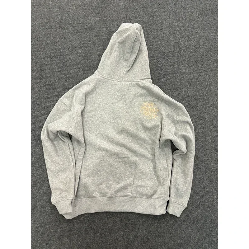 Men Women Hoodie Ida sply Cotton Chest Towel Embroidery Label Zipper Sweatshirts Harajuku Casual Gray Loose Y2k Pullovers #4