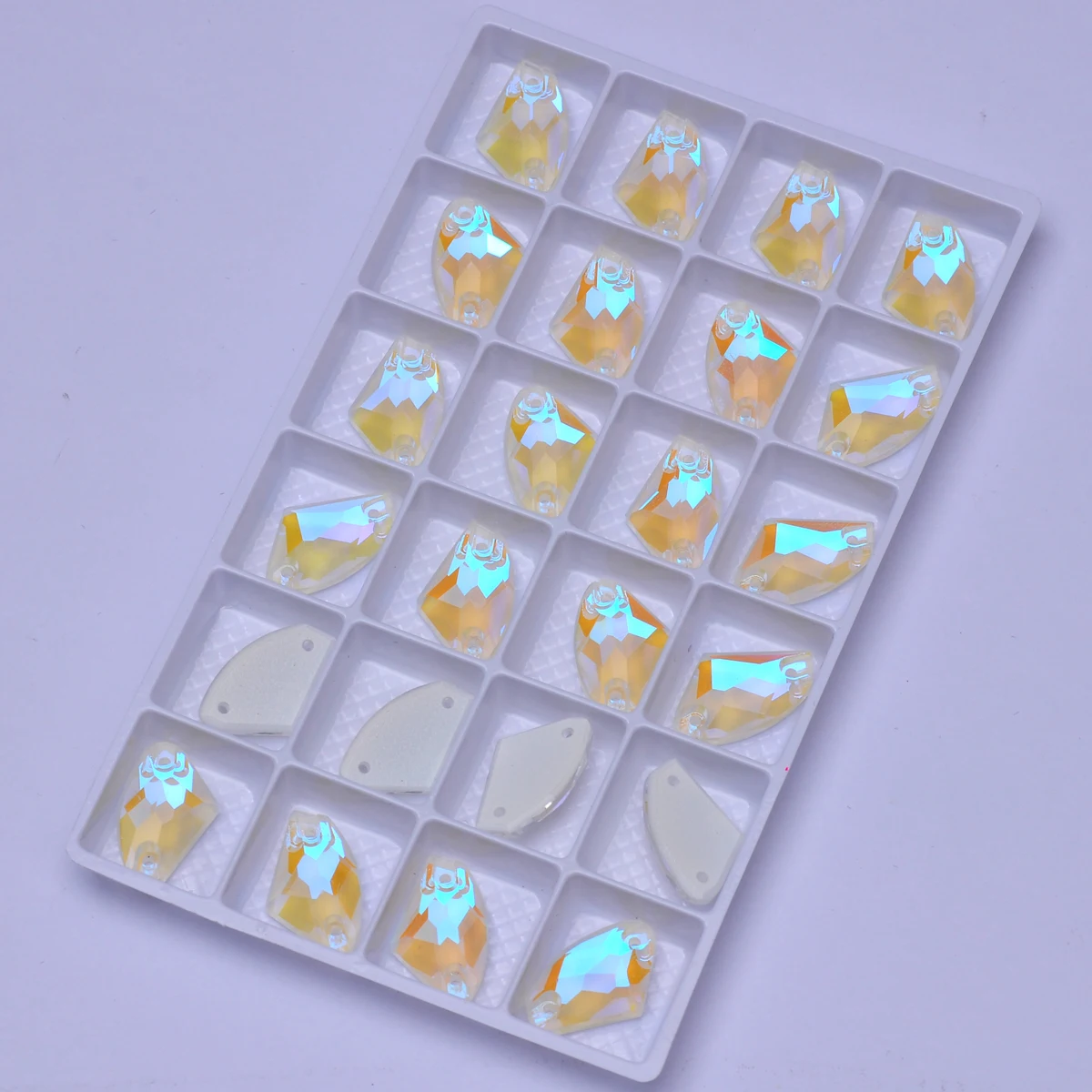 Galaktische Neonkanten mit Abschrägungen K9-Glas Nähsteine Flache Rückseite DIY-Bastelzubehör Aufnähbare Strasssteine für Kleidung, Kleider, Taschen – Detail 8