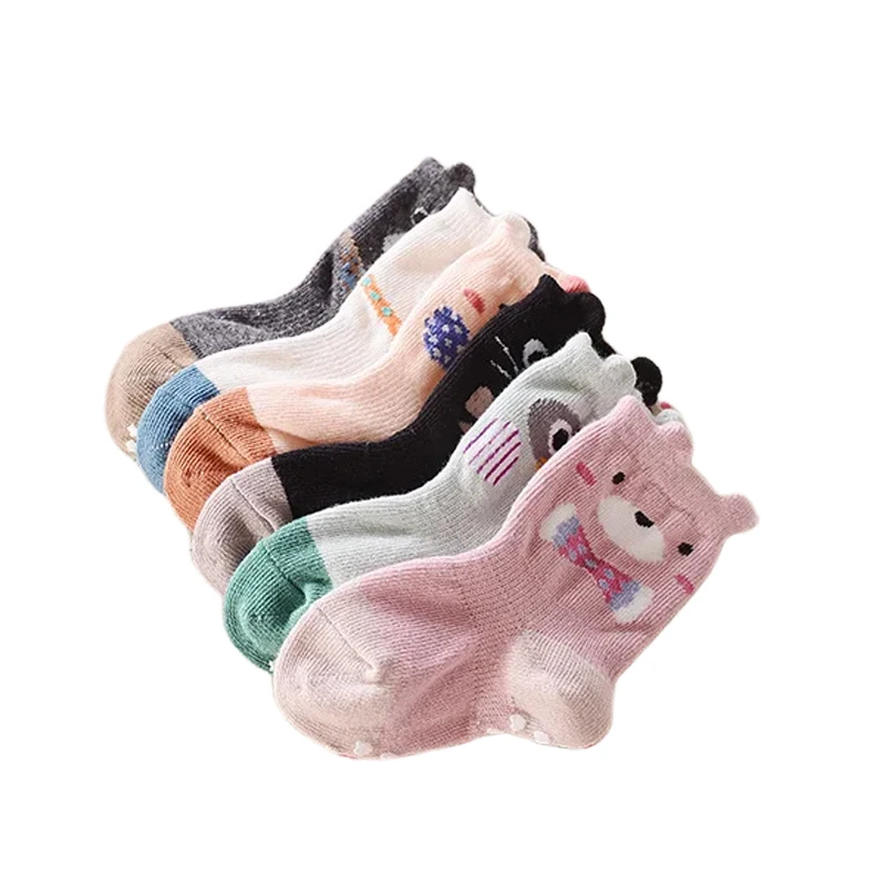 3 Pairs/lot Baby Boys Girls Cute Cartoon Cotton Anti Slip Short Socks Casual Meias Anti Slip Kids Boys Girls Socks S/M/L