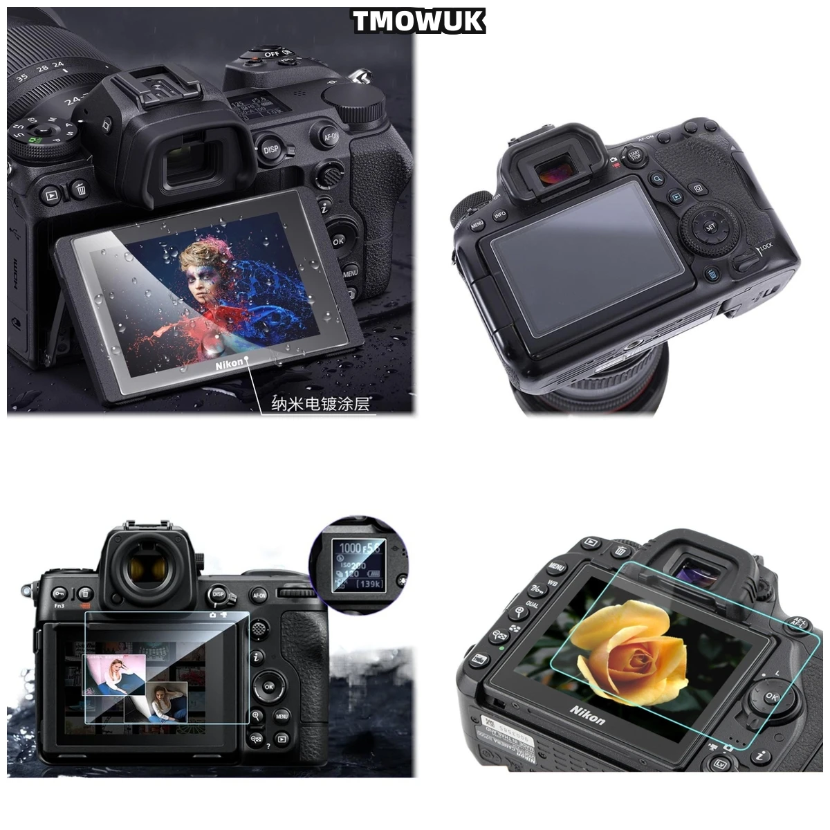 

For Nikon D5100 D5200 Tempered Glass Screen Protector 9H Hardness HD Clear Anti-Scratch Film LCD
