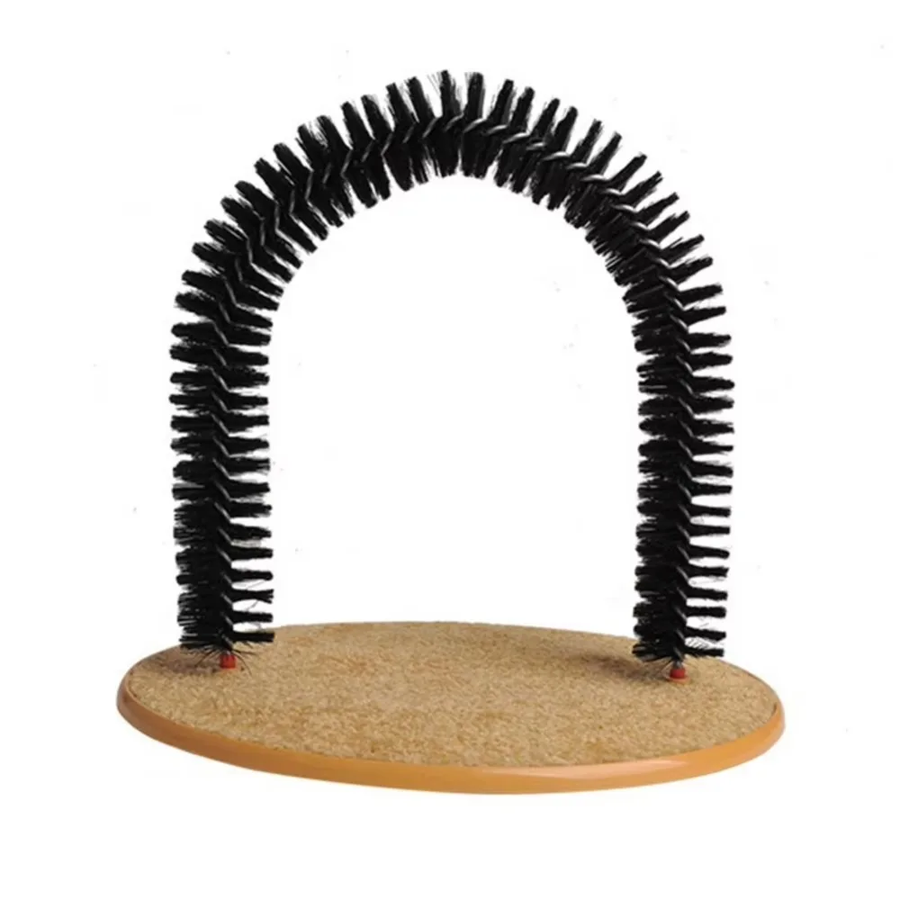 

Plastic Cat Grooming Massage Brush Wear-resistant with Scratching Pad Hair Brush Cat Scratching Toy Furniture Protector