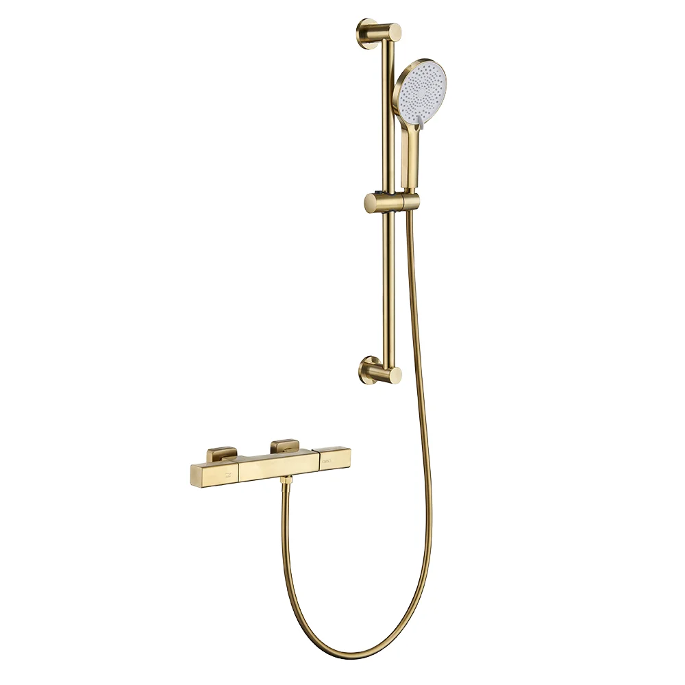 

Гламурный смеситель для душа с одной ручкой, матовый золотой смеситель для душа с дождевой водой, смеситель для ванны, струйный массаж паузы/спрей для вилл, отелей, керамический клапан