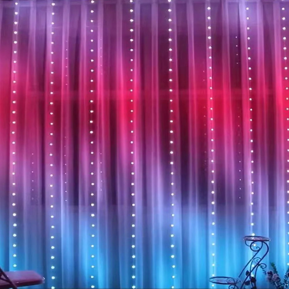 3M RGB Smart LED Curtain Lights Christmas Decor APP Remote USB Garland String Light Fairy Lamp Wedding Holiday Bedroom Outdoor
