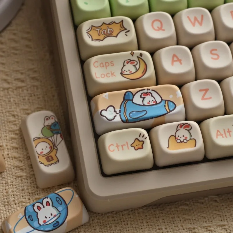 Amine Keycaps144 Keys MOA Profile PBT  DYE-SUB DIY Custom Key Caps for Mechanical Keyboard MX Switches