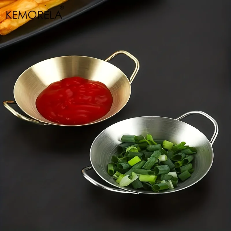 Sauce Dipping Bowl 304 Stainless Steel Dipping Cups Individual Round Sauce Dishes Mini Reusable Seasoning Cups