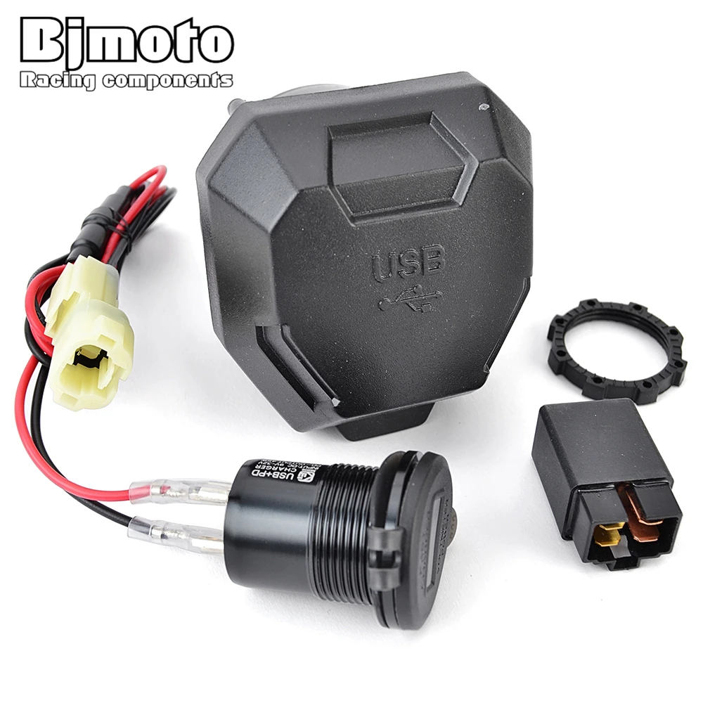 For Kawasaki Versys650 Versys 650 2022-2024 2025 Right Socket USB Quick Charger Phone Adapter Socket For 12V 24V Motorcycle Boat