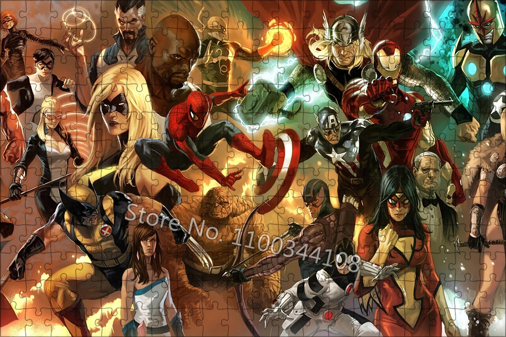 300/500/1000 peças quebra-cabeças disney os vingadores super-heróis quebra-cabeça diy brinquedos artesanais das crianças família jogos casuais