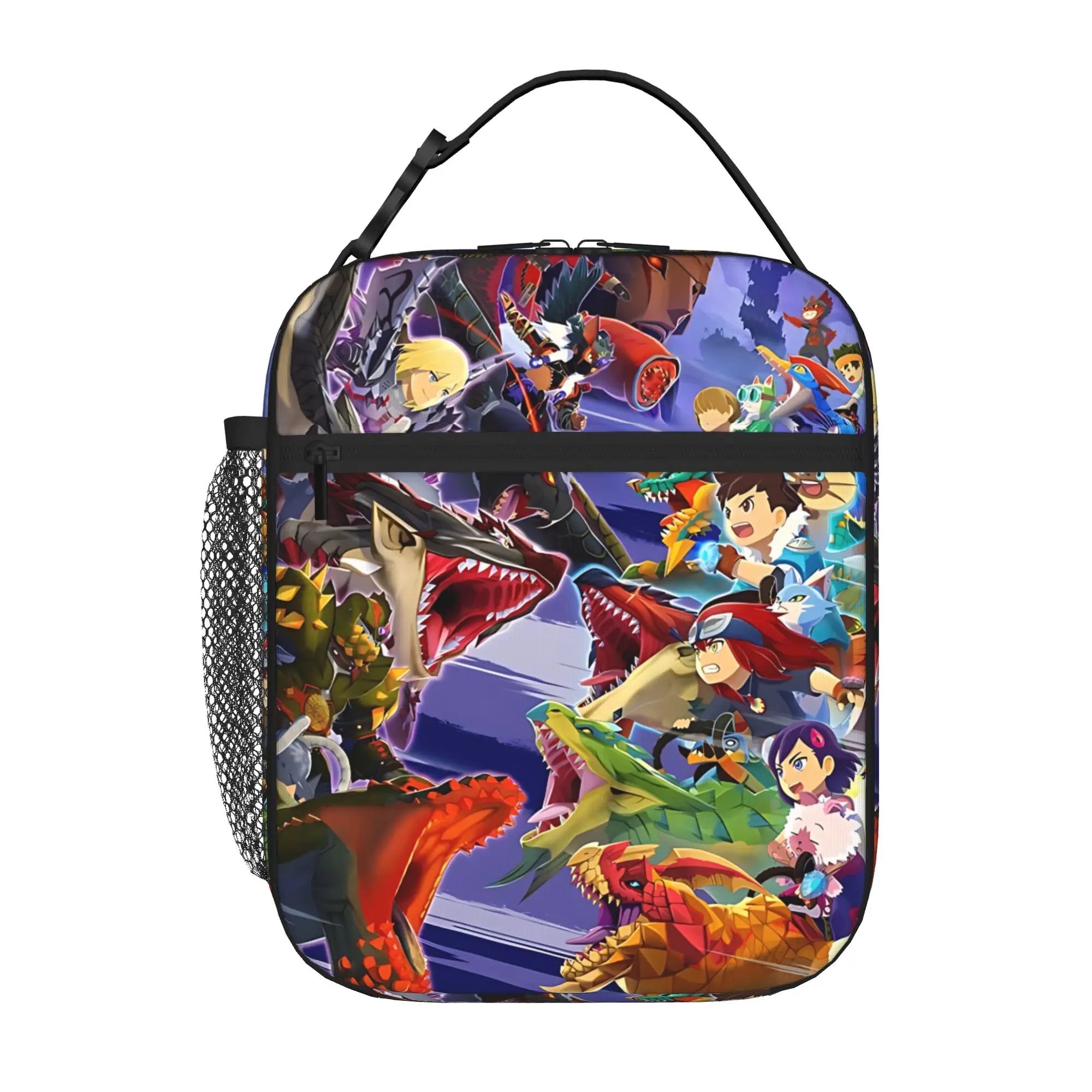 1 Piece Portable Lunch Container Charging  Zipper Closure Durable Pocket Monster Hunter  For Lunch Lunch Box Bag