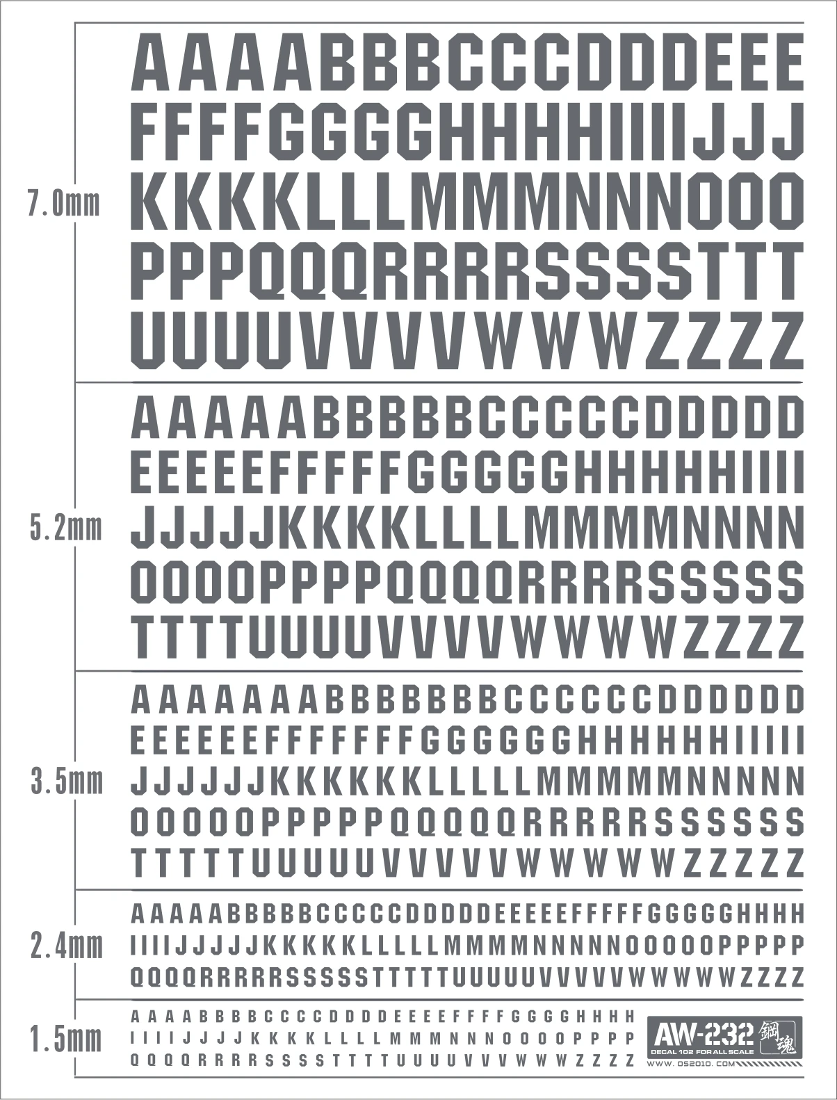 لنماذج عسكرية 4wd MG HG Madworks AW أرقام منزلق المياه الدقيقة ملصق رقمي AW-232 AW-233 AW-234 AW-235 AW062-AW162