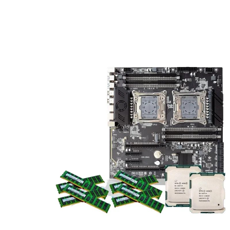 

New Dual E5 2697 V4 Combo DDR4 ECC 4X32GB 2400MHz Ram X99 Motherboard Kit Set Desktop Channel XATM Mainboard