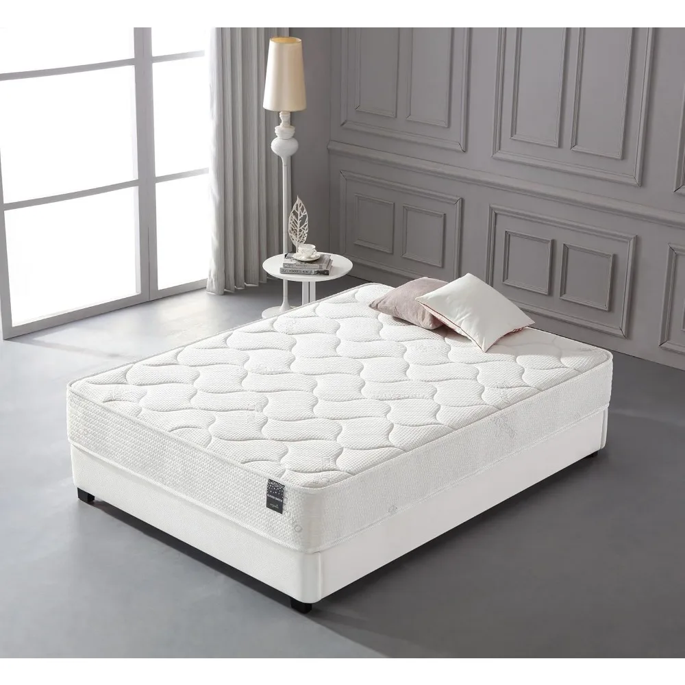 مرتبة Smith & Oliver Cool Memory Foam & Encased Spring Oliver Smith Organic مقاس 10 بوصة، Queen 2019، أبيض #1